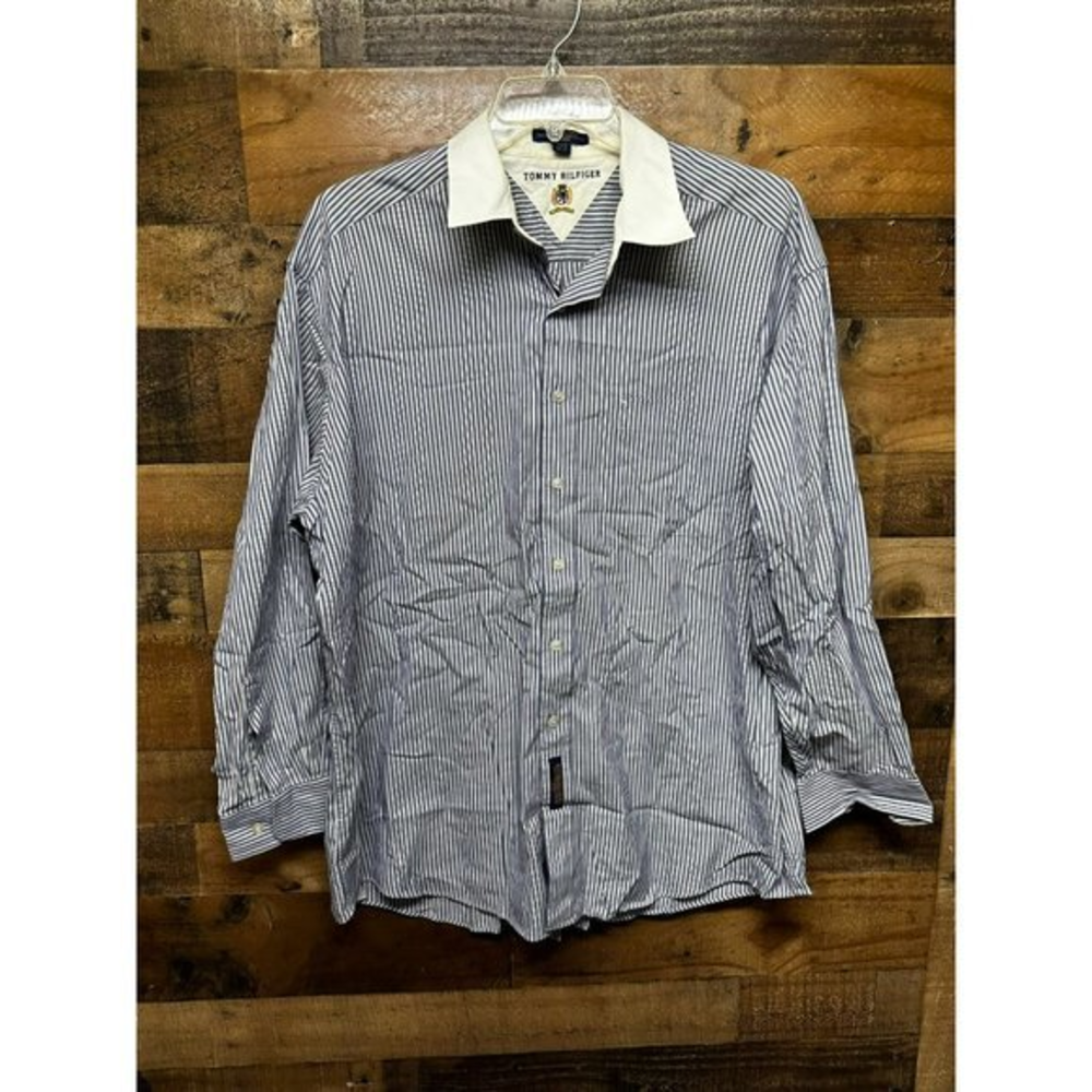 Tommy Hilfiger Men's Long Sleeve Button Up Size 17 1/2 - 34 / 35